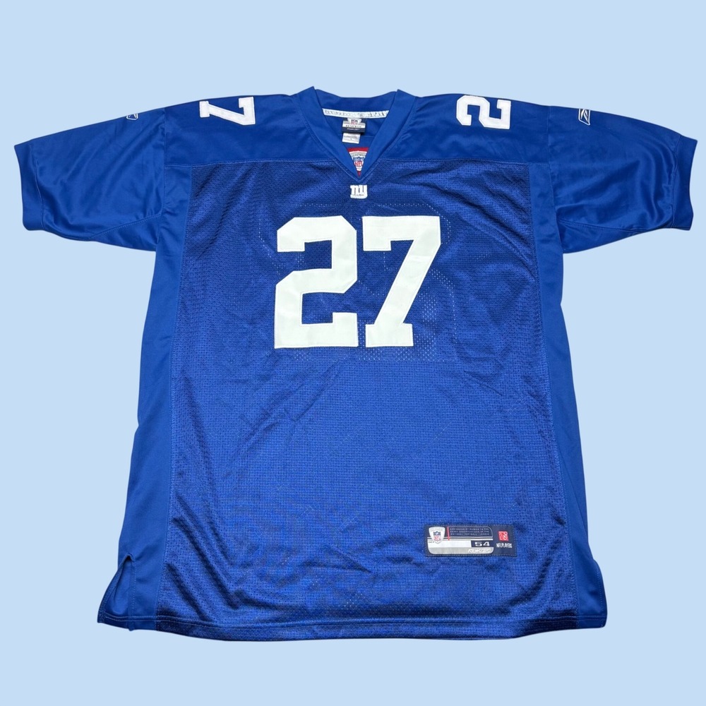 Reebok NFL New York Giants Brandon Jacobs 27 Jersey Blue Mens 54 XL